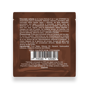 Chocolate Caliente Starsex – Lubricante 4 en 1 Efecto Calor 5 ml