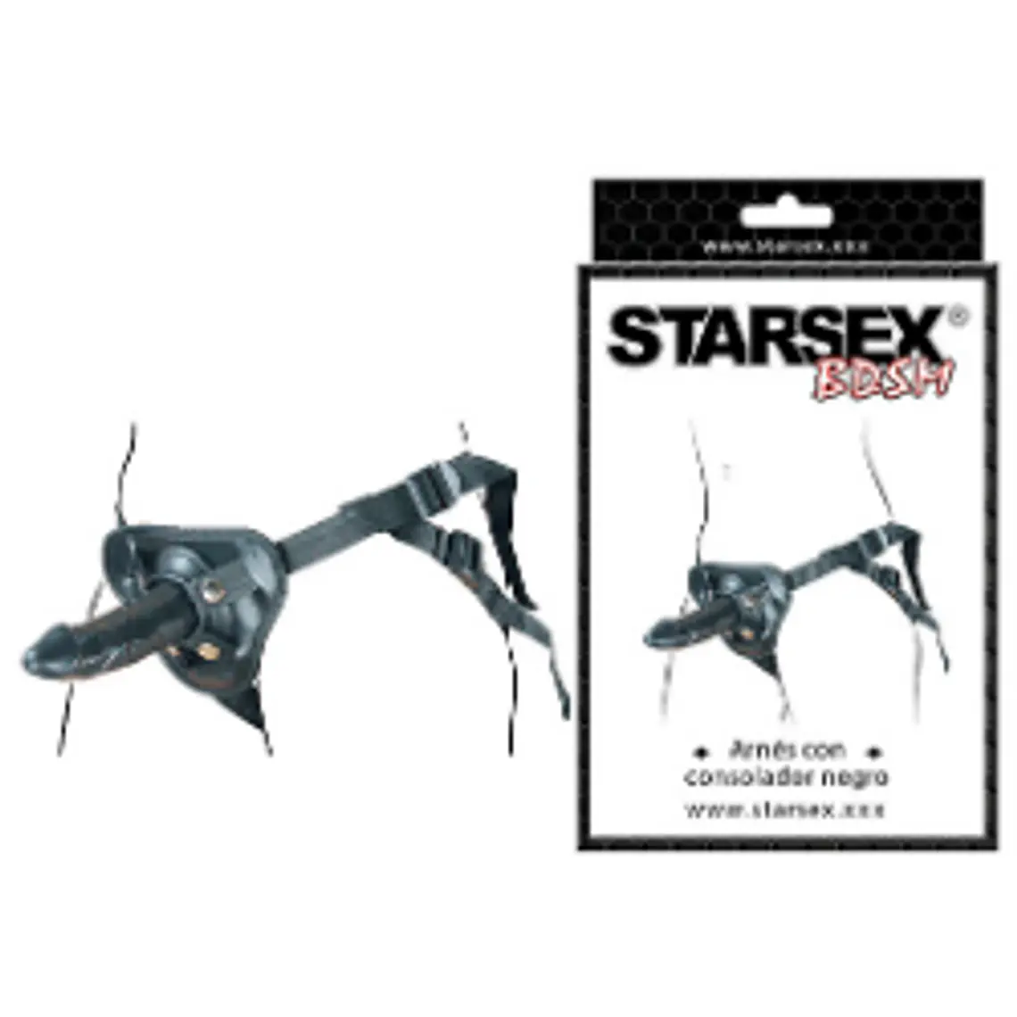 Arnés con dildo negro intercambiable Starsex 3