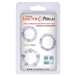 Set De Anillos Starsex Para Pene Con  Perlas  Estimuladoras