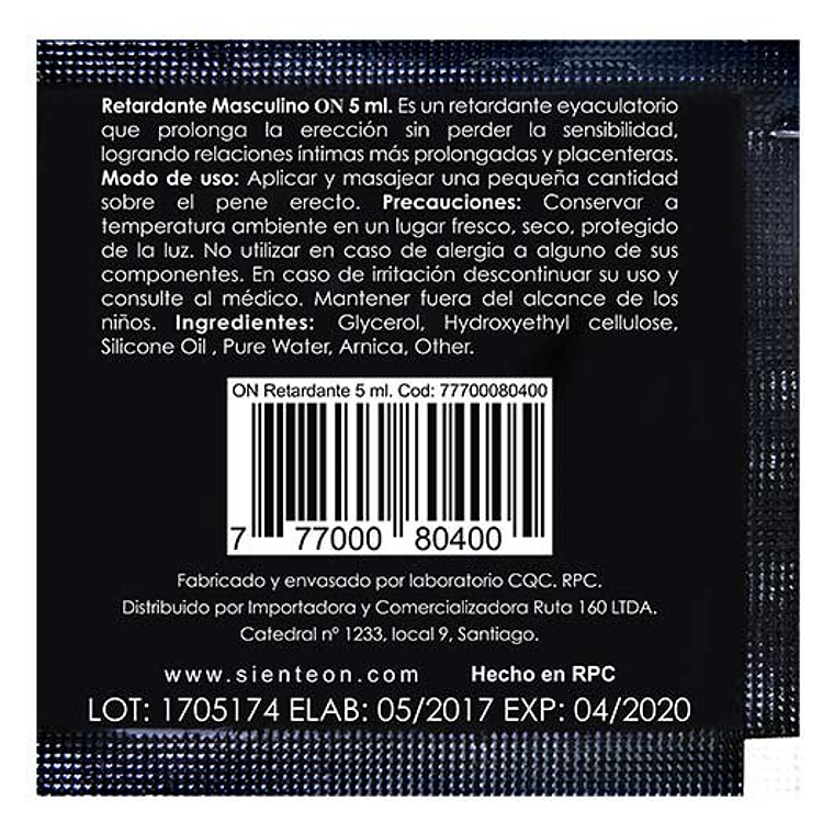 Lubricante Retardante Masculino Starsex Sachet 5 ml 2