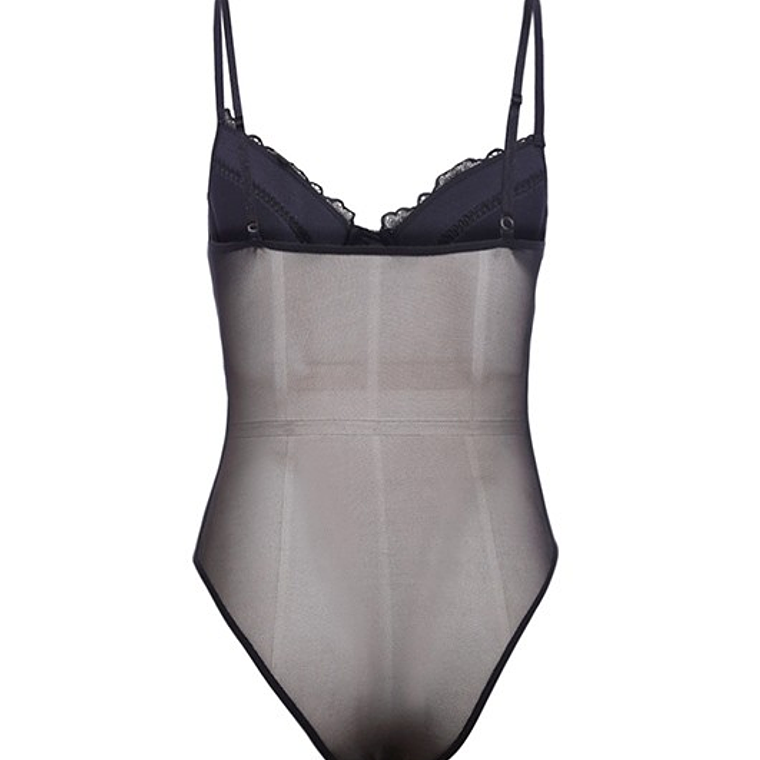 🖤 Body Mandala Negro Transparente  sin Push-Up – Talla M 3