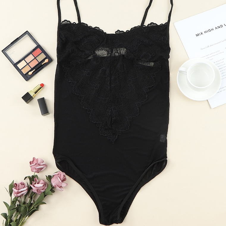 🖤 Body Mandala Negro Transparente  sin Push-Up – Talla M 4
