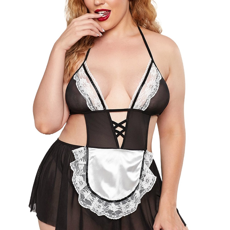 🖤🤍 Disfraz Mucama Sensual Plus Size – Talla 2XL 2