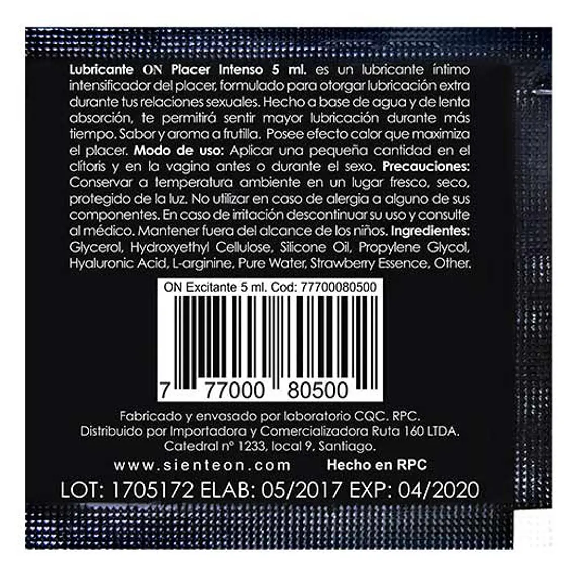 Sachet Lubricante Excitante 5ml 2