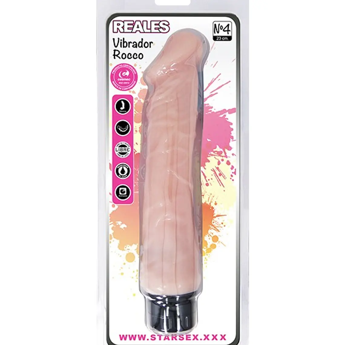 Vibrador Realístico Rocco N°4 Starsex 23 cm x 4cm color piel  4