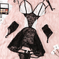 Disfraz Sexy Mucama Encaje 3 Piezas Negro y Blanco - Miniatura 4