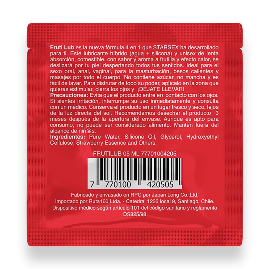 Fruti Lub Starsex – Lubricante 4 en 1 Efecto Calor Frutilla  Sachet 5 ml 2
