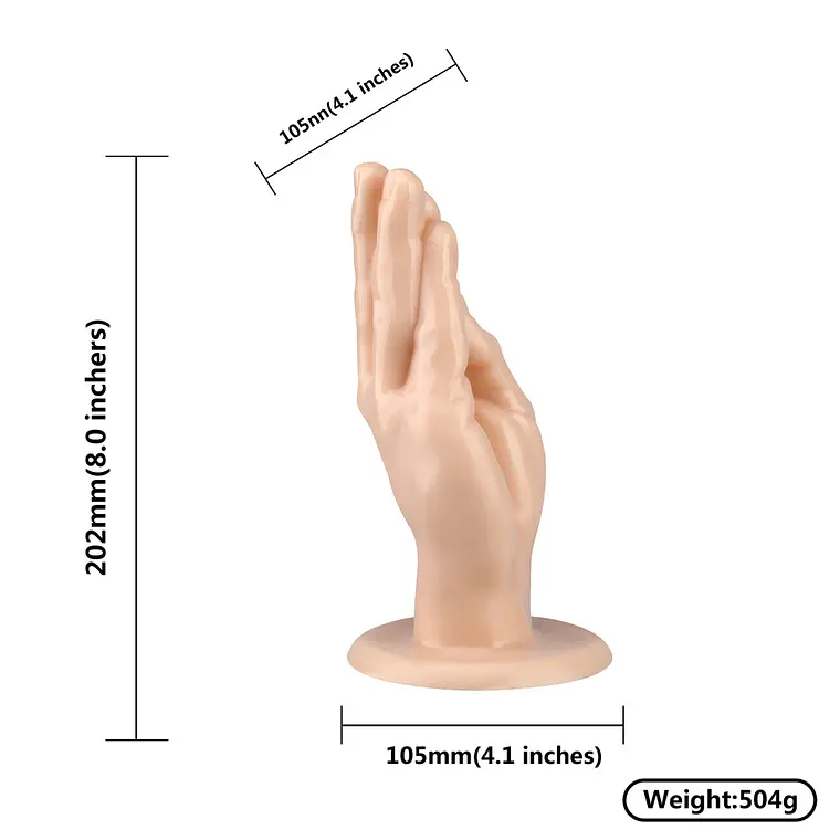 Dildo mano Realístico para Fisting con Ventosa 4