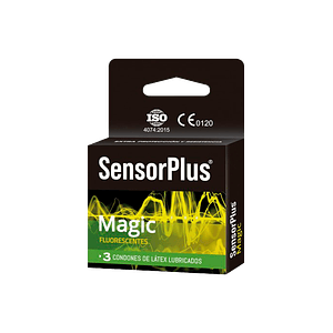 Preservativo Sensor Plus Fluorescente Caja 3 Unidades