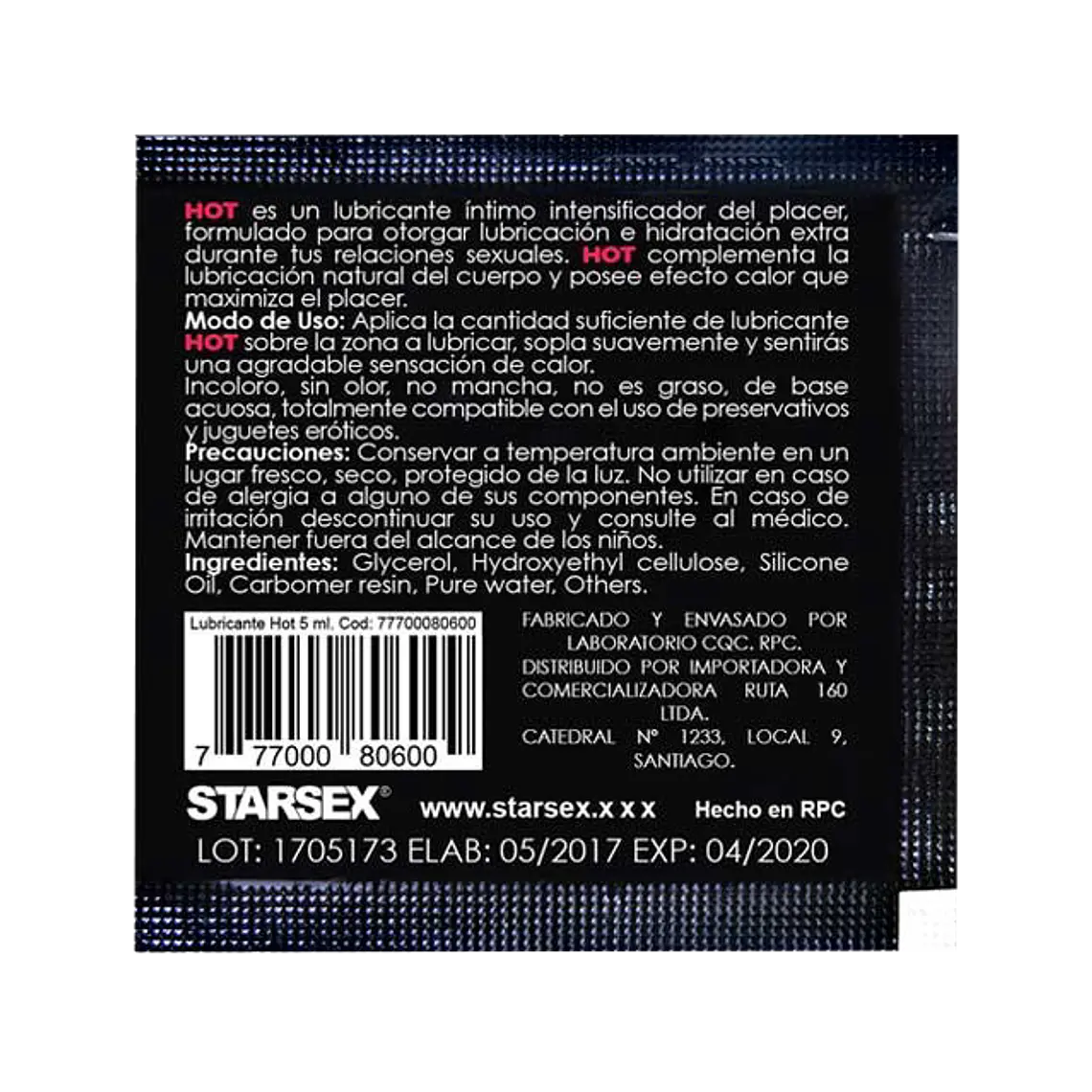 Lubricante Hot Sachet 5 ml 2