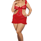 Babydoll  Encaje Floral Rojo Talla L/XL - Miniatura 1