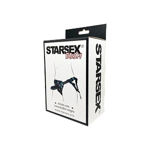 Arnés con dildo negro intercambiable Starsex