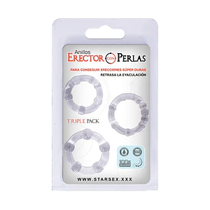 Set De Anillos Starsex Para Pene Con  Perlas  Estimuladoras