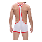Boxer Blanco Y Rojo Con Tirantes Talla XL 2