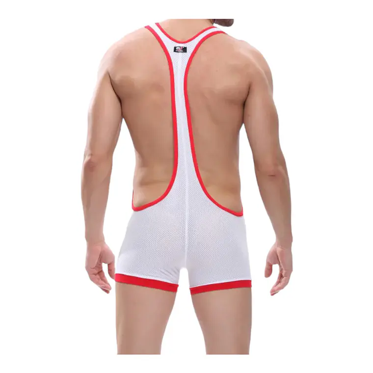 Boxer Blanco Y Rojo Con Tirantes Talla XL 2