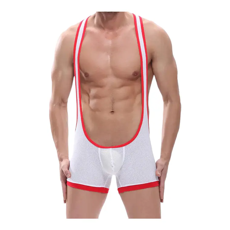 Boxer Blanco Y Rojo Con Tirantes Talla L 1