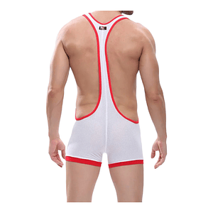 Boxer Blanco Y Rojo Con Tirantes Talla L