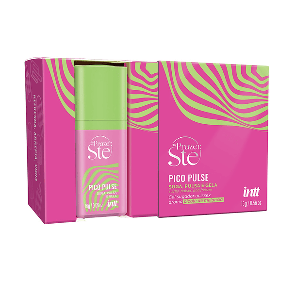 Gel Pico Pulse con Efecto Succión, Vibración  16g INTT   Sabor Sandía 