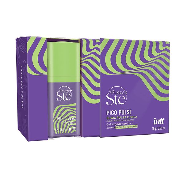 Gel Pico Pulse con Efecto Succión, Vibración  16g INTT   Sabor Uva Verde
