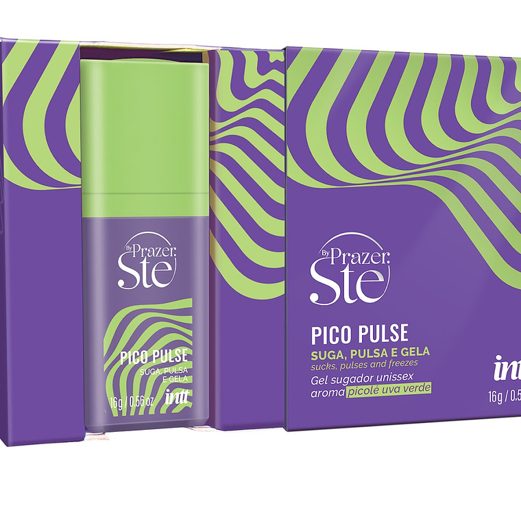Gel Pico Pulse con Efecto Succión, Vibración  16g INTT   Sabor Uva Verde 1