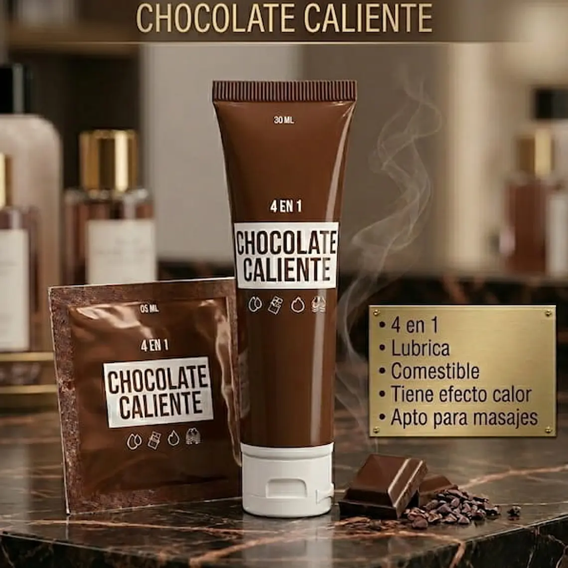Chocolate Caliente Starsex – Lubricante 4 en 1 Efecto Calor Sachet 5 ml 3