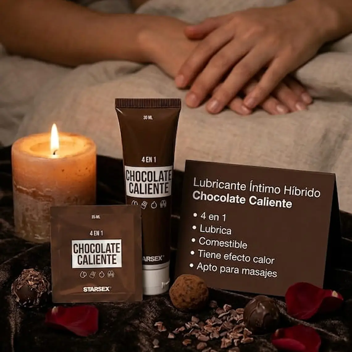 Chocolate Caliente Starsex – Lubricante 4 en 1 Efecto Calor Sachet 5 ml 5