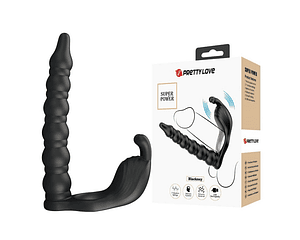 Blackney Anillo Vibrador para Doble Penetración - Negro