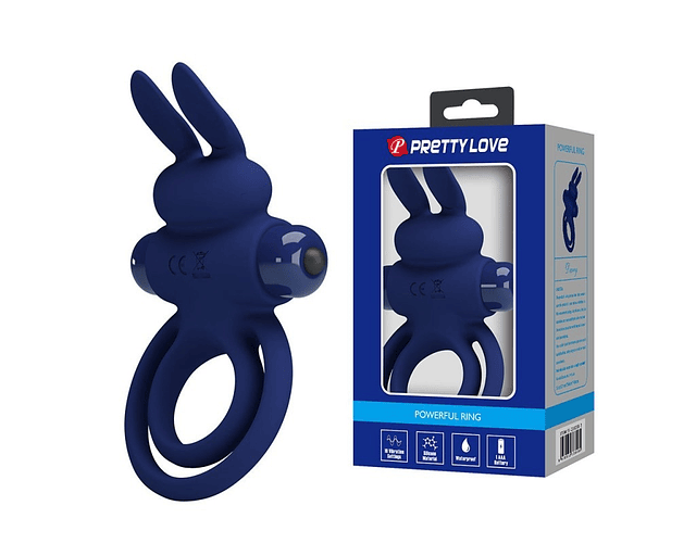 Darey Anillo Conejito Vibrador Doble - Azul