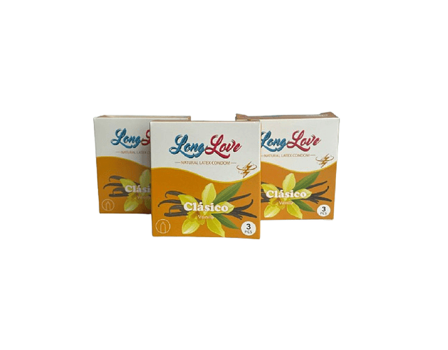 Set de 3 Cajas de Preservativos Long Love Sabor Vanilla | Placer Seguro
