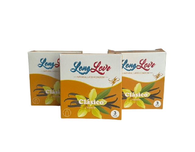 Preservativos Long Love sabor Vanilla 3 unidades