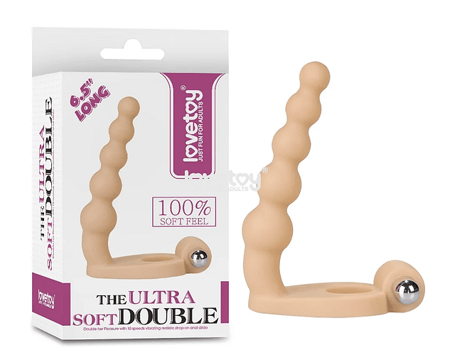Anillo con dildo The Ultra Soft Double LOVETOY
