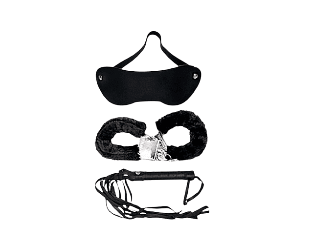 Oferta Kit Sado – Antifaz, Látigo y Esposas para Juegos de Placer