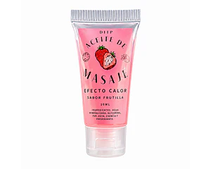 Aceite de Masaje Comestible Frutilla con Efecto Calor — Besable y Erótico 10ml