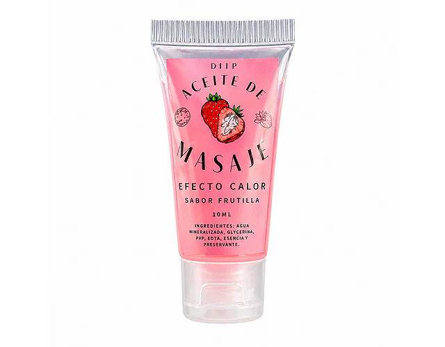 Aceite de Masaje Comestible Frutilla con Efecto Calor
