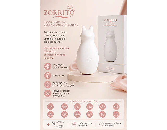 Vibrador Fox  Recargable USB 