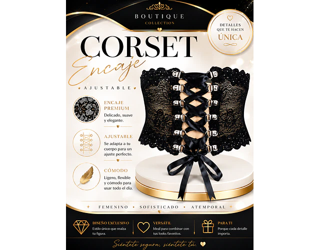 Corset Encaje Negro