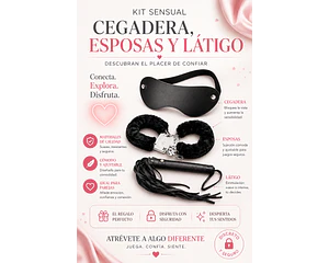 Kit Sensual Sado – Antifaz, Látigo y Esposas para Juegos de Placer