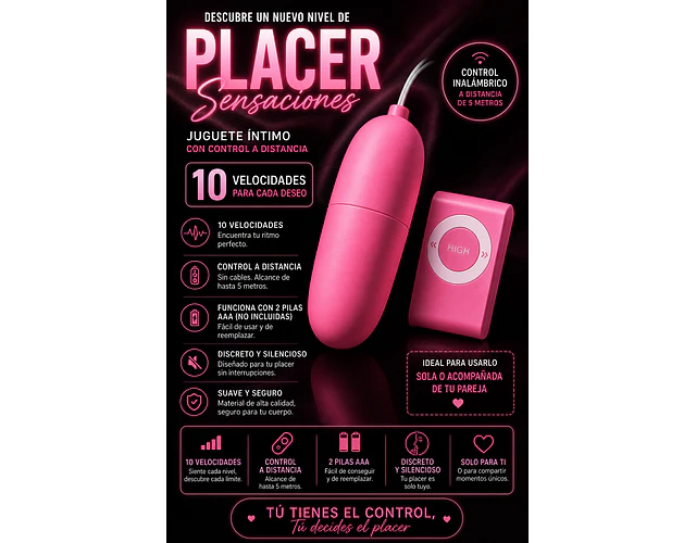 Vibrador con Control Remoto para Parejas Huevito MP3 