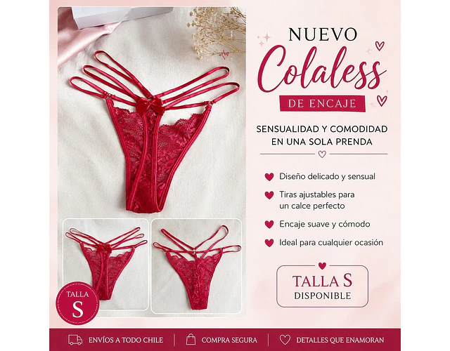 Colales Rojo Encaje