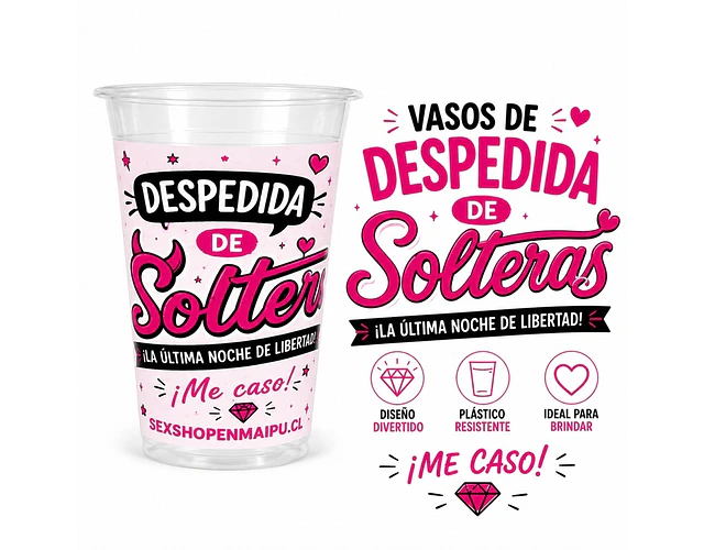 Vasos de Despedida de Solteras 