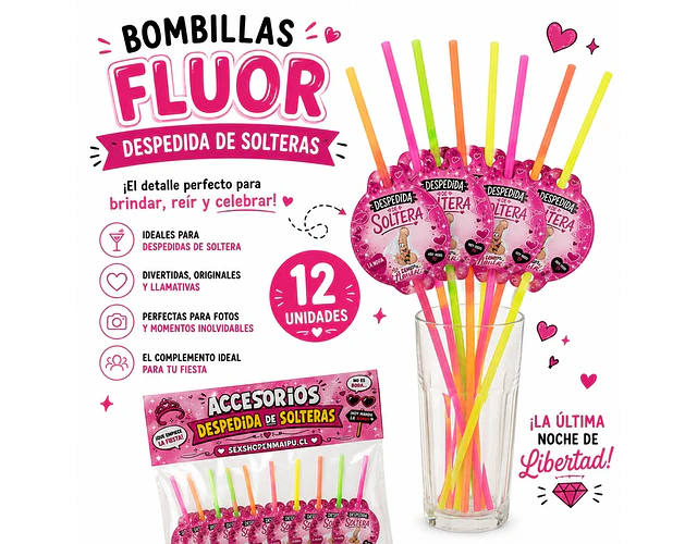 Bombillas Fluor Despedida de Soltera