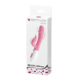 VIBRADOR DE SILICONA CON ESTIMULADOR