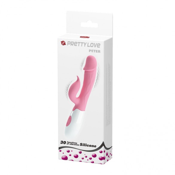 VIBRADOR DE SILICONA CON ESTIMULADOR