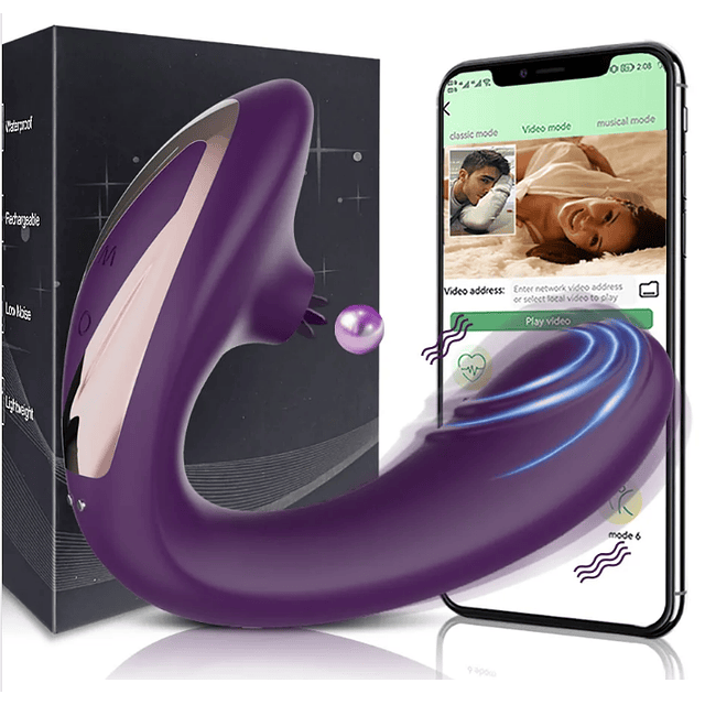 Vibrador Succionador con lengua APP