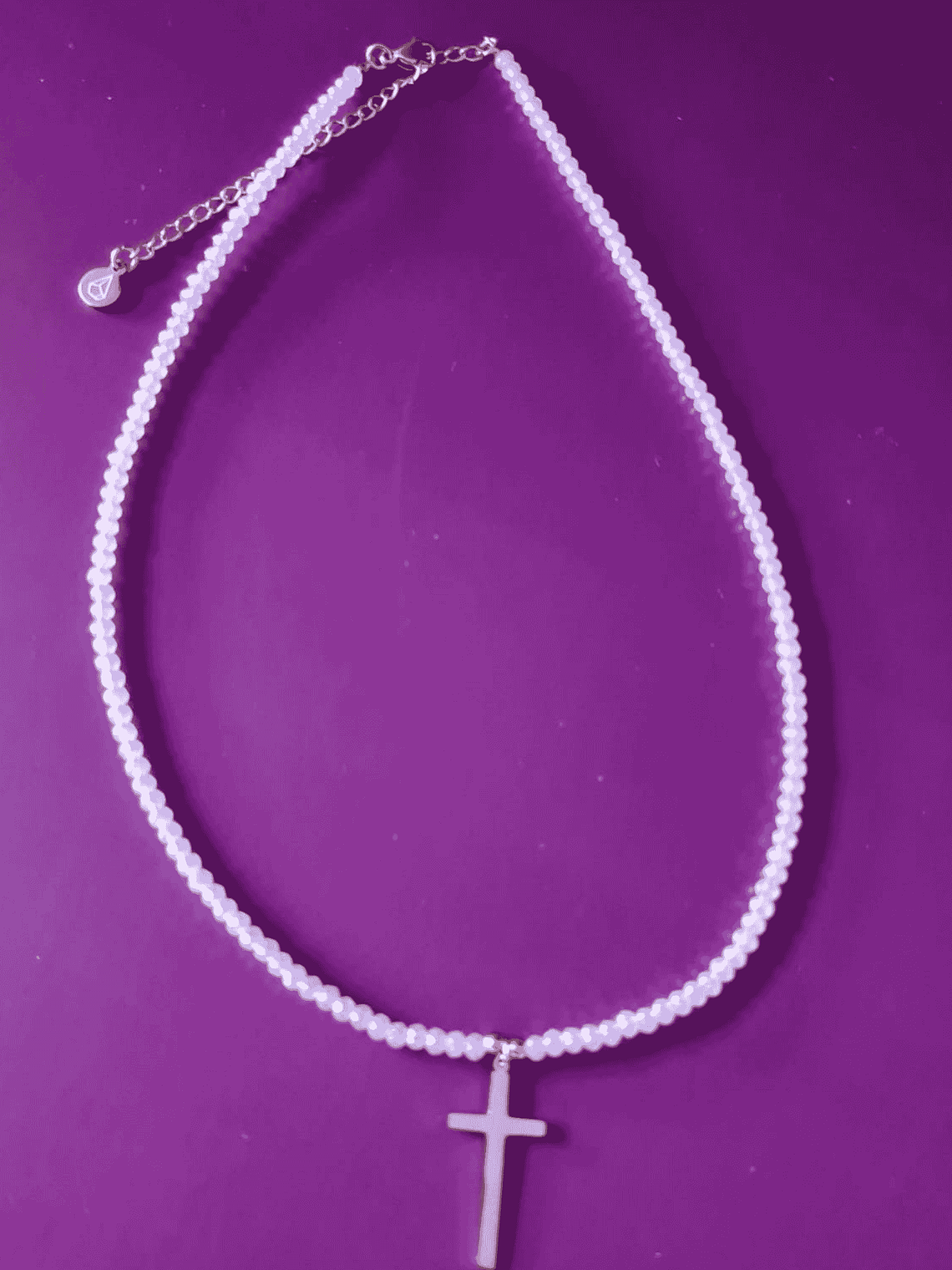 Collar cristal y acero bañado en oro 1