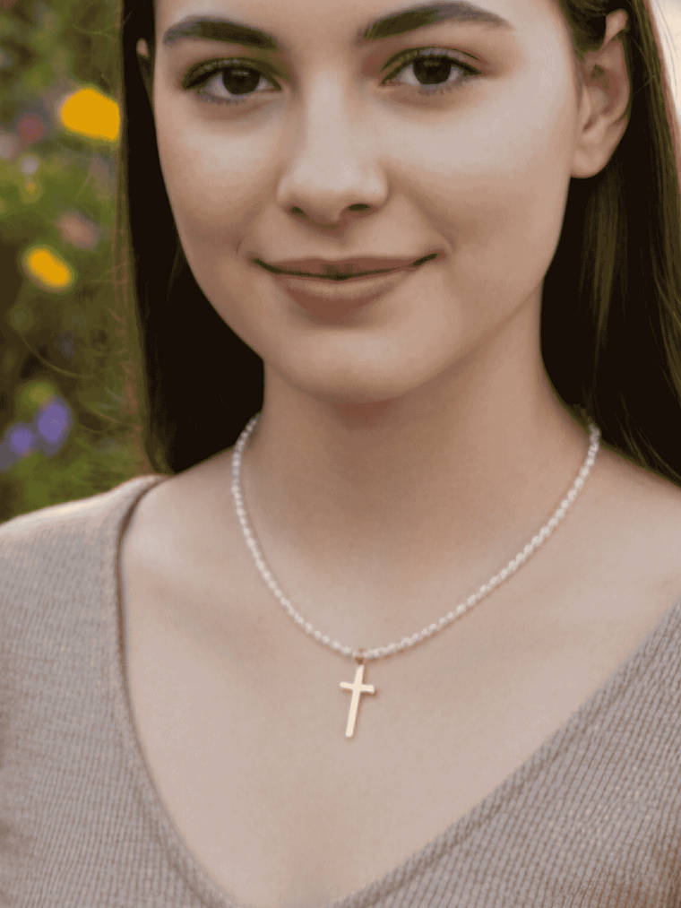 Collar cristal y acero bañado en oro 2