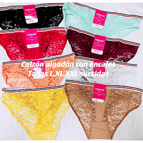 Bikini algodón con encajes tallas y colores surtidas la docena