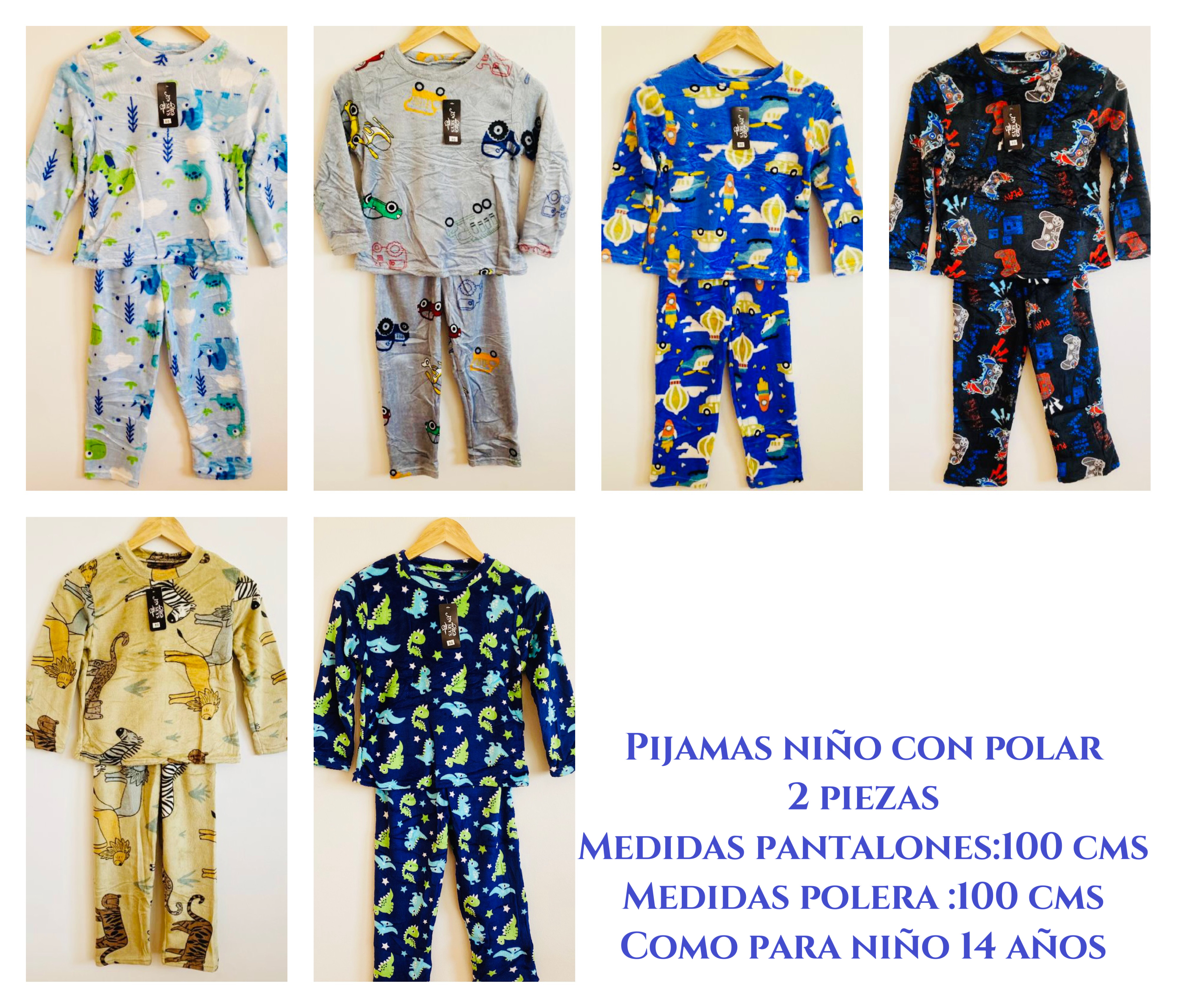 Pijamas niño juvenil con polar talla única como para 14