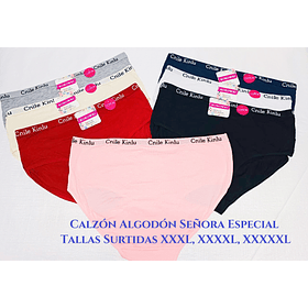 Calzón Algodón Señora Especial Tallas Surtidas XXXL XXXXL XXXXXL La docena 