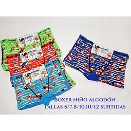 Boxer niño algodón tallas y colores surtidas la docena 